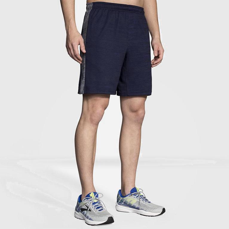 Brooks Men's Rep 8 Running Shorts Singapore - Blue (34870-WVOR)